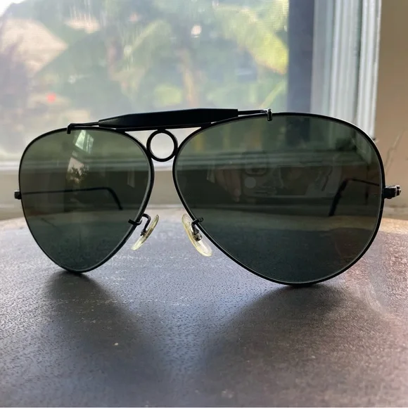1970's VINTAGE BAUSCH & LOMB RAY BAN USA SHOOTING AVIATOR SUNGLASSES